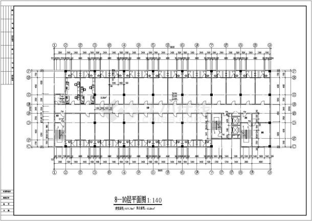 某地区12层的学生宿舍建筑设计cad图纸-图二