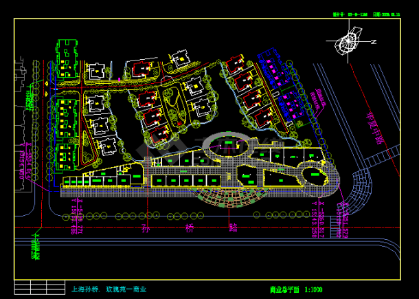 某地大型高档综合住宅区规划全部CAD图纸-图一