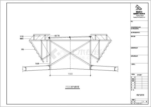 某单层双跨门式钢架厂房结构设计图-图二