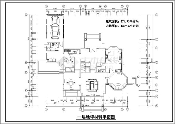 某地二套别墅平立面图装修设计图（标注详细）-图一