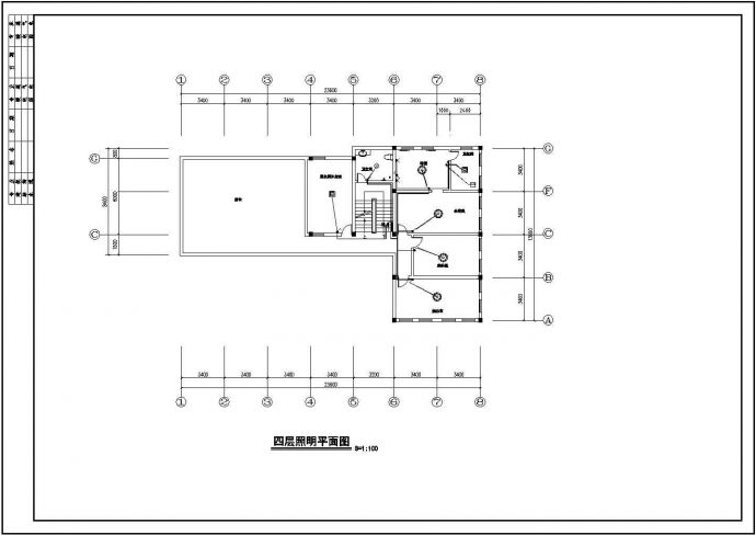 某框架砖混结构酒店水电装修设计图_图1