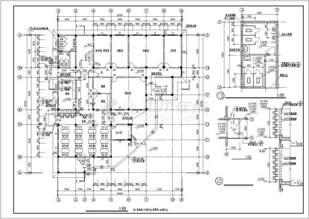 某甲级卫院建筑全套结构施工CAD图-图一