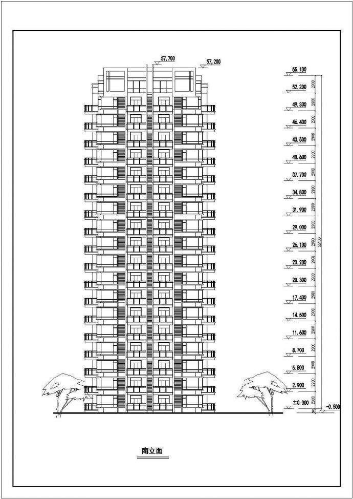 某新村小高层住宅楼建筑设计全套图纸_图1