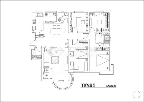 某公馆电气设计施工及装修CAD图-图一