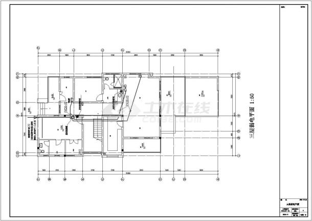 某双拼叠加别墅水电设计施工CAD图纸-图二
