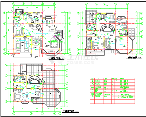 某地小区别墅完整电气设计施工CAD图-图二
