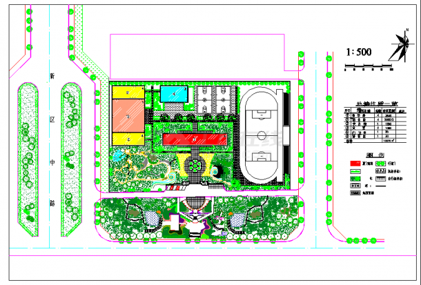 某校园园林建设绿化规划CAD设计图纸-图一