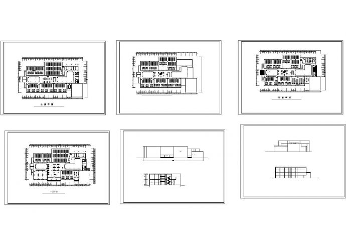 某多层图书馆建筑设计CAD图纸_图1