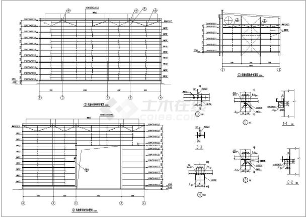 整套厂房钢结构设计cad施工方案图-图二