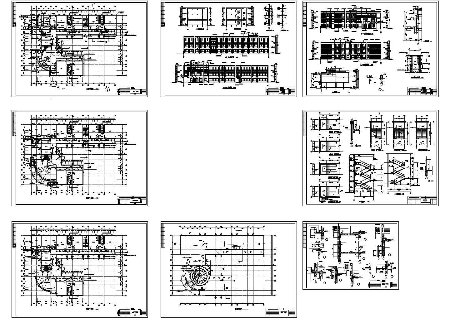9班幼儿园建筑扩出设计CAD图纸