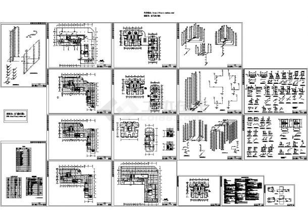某-1+23层偏L型大厦单身公寓楼给排水设计cad施工图（含设计说明）-图一
