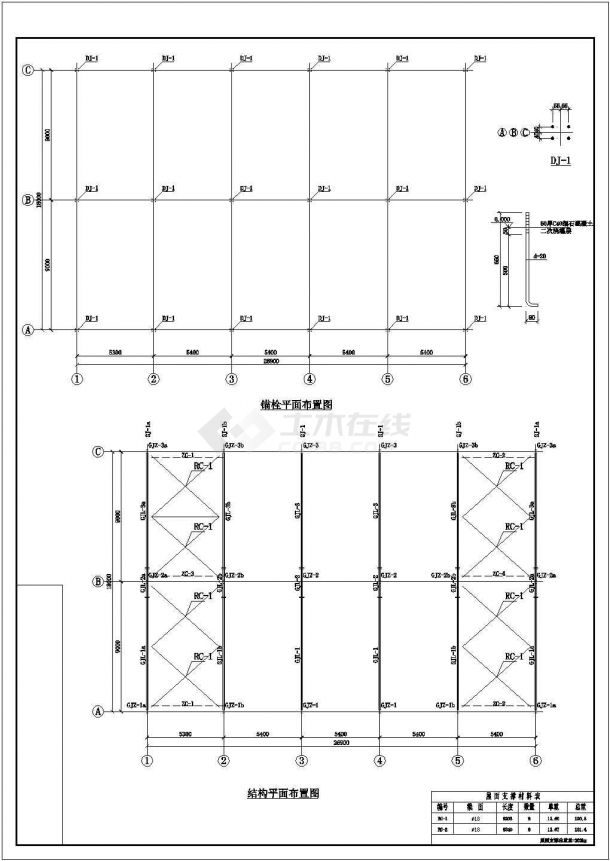 某地18米跨钢结构厂房结构设计施工图-图二
