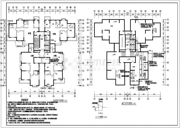 小区住宅楼电气设计及施工方案全套CAD图纸-图一
