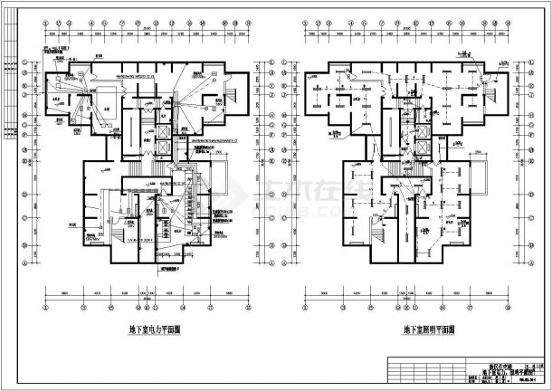 小区住宅楼电气设计及施工方案全套CAD图纸-图二