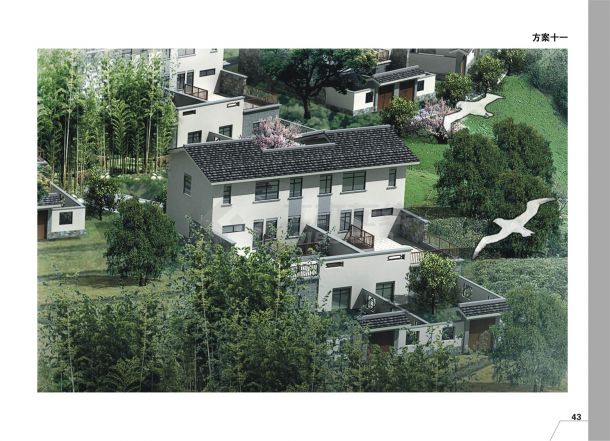 195平方米砖混结构川西民居建筑设计cad图，含效果图-图一