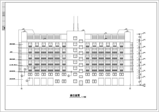 某地区某市消防大队办公楼全套CAD设计施工图 -图一