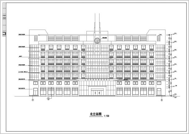 某地区某市消防大队办公楼全套CAD设计施工图 -图二