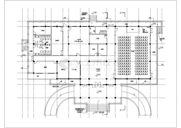 三层民俗博物馆建筑设计CAD施工图-图一