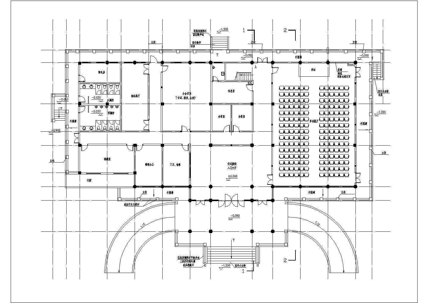 三层民俗博物馆建筑设计CAD施工图
