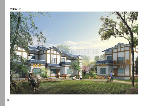 138平方米砖混结构川西农村风格住宅设计cad图-图一