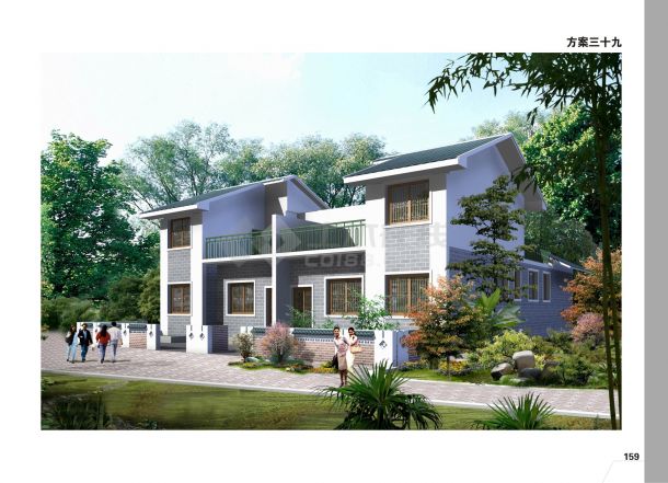 149平方米砖混结构新农村住宅设计cad图，含效果图-图一