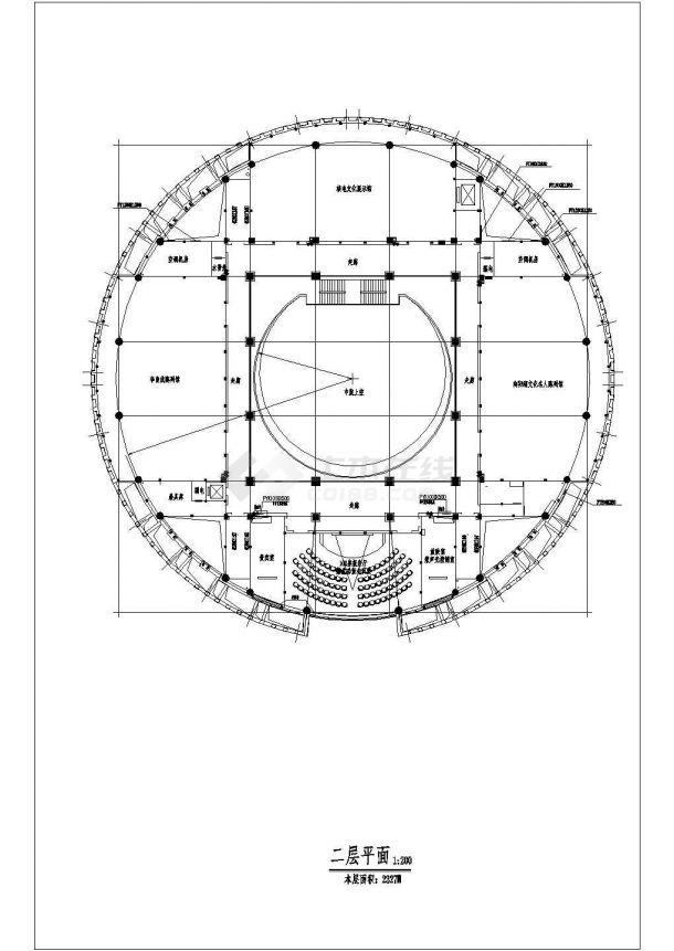 三层省博物馆建筑设计CAD施工图-图二