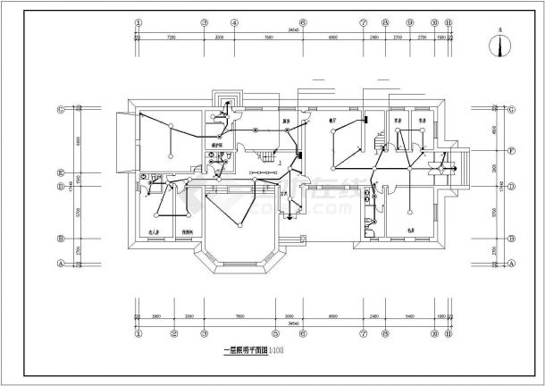 某社区花园别墅电气设计施工CAD图-图二