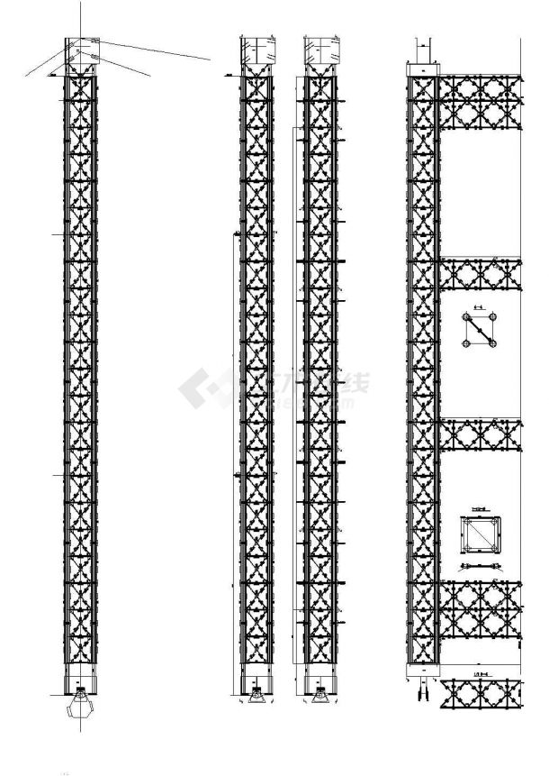 重庆某190+552+190m三跨连续钢桁系杆拱桥CAD图-图二