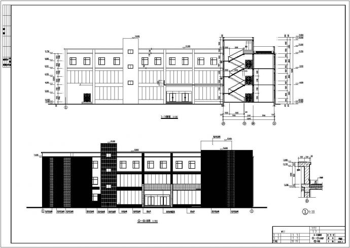 某地三层框架结构办公楼结构设计施工图_图1