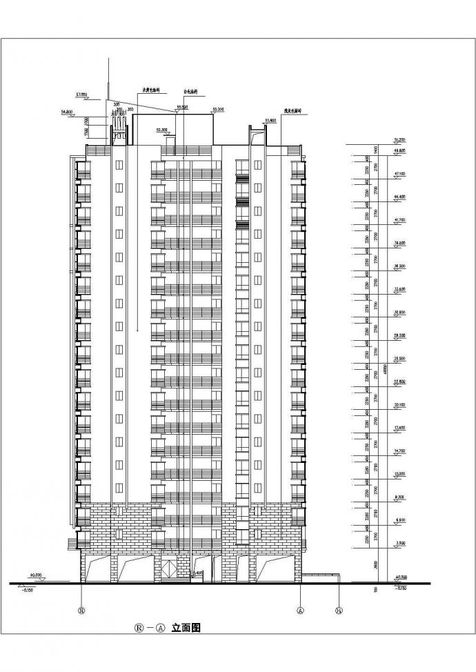 某十七层豪华住宅小区大楼建筑设计图_图1