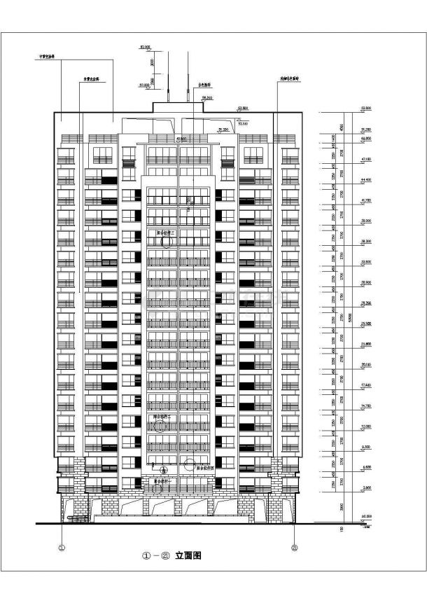 某十七层豪华住宅小区大楼建筑设计图-图二