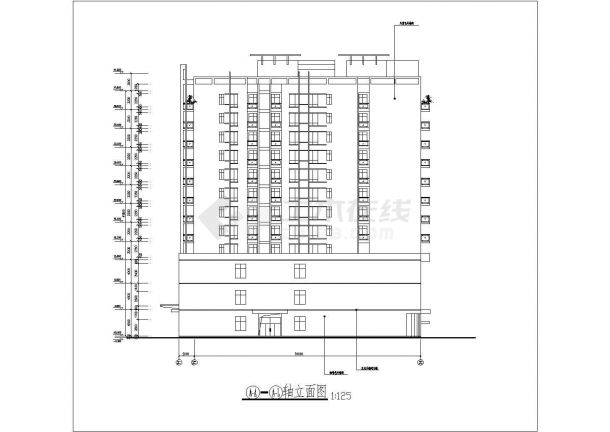 某十二层酒店及住宅商业综合楼建筑设计图-图一