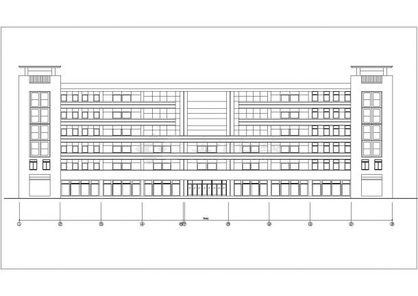 多层框架结构宾馆建筑设计CAD图-图一