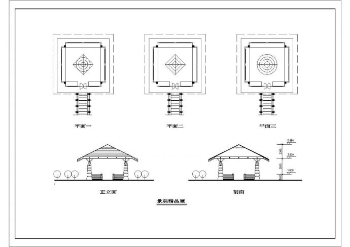 湖滨小区户型平面设计建筑cad图纸_图1
