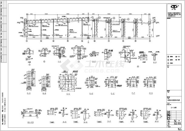 某60米跨单层工业厂房结构设计施工图-图一