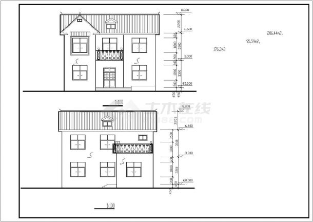 某地小型二层新农村居住建筑设计方案图-图一