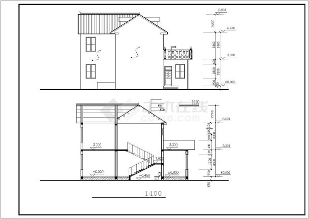 某地小型二层新农村居住建筑设计方案图-图二