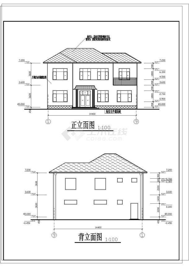 某地简单常见的二层新农村住宅建筑方案设计图-图二