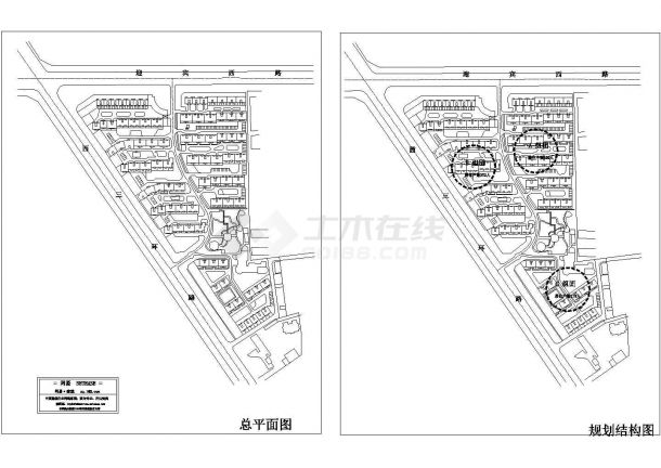 某城镇整体小区建筑设计cad图-图一