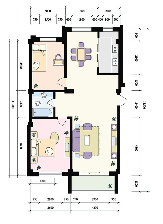 【大连市】某开发小区两室两厅建筑设计cad图_图1