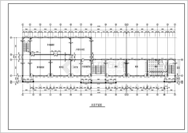 某城市小区小学教学楼建筑施工cad图-图二