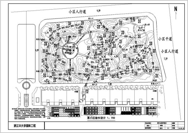 某住宅小区绿地给水cad设计规划图-图一