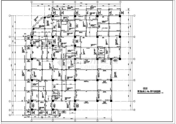 某地区框架结构商务大厦钢设计CAD图-图一