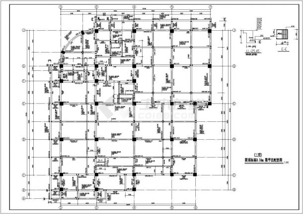 某地区框架结构商务大厦钢设计CAD图-图二