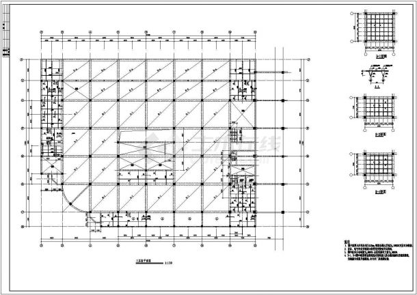 某地区框架商贸大厦结构设计CAD图-图一