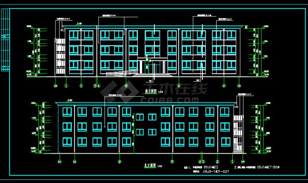 某地简单多层办公楼建筑设计图（共9张）-图二