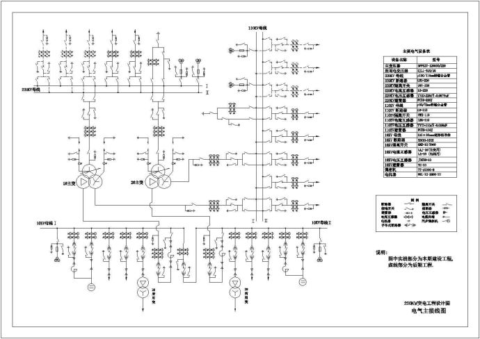 220Kv枢纽变电站主接线图_图1