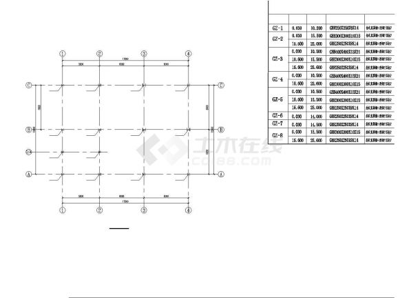 一套完整的小钢结构工业车间CAD图纸-图一