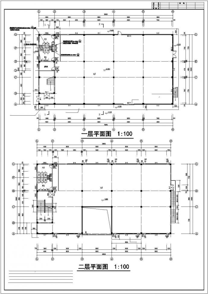 某地小型多层企业办公楼建筑施工图（标注详细）_图1