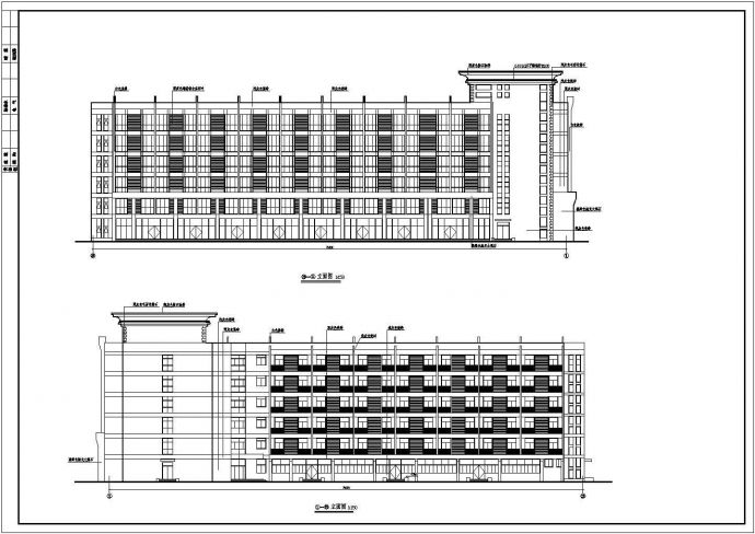某地区大型工厂员工宿舍建筑设计cad施工方案图_图1